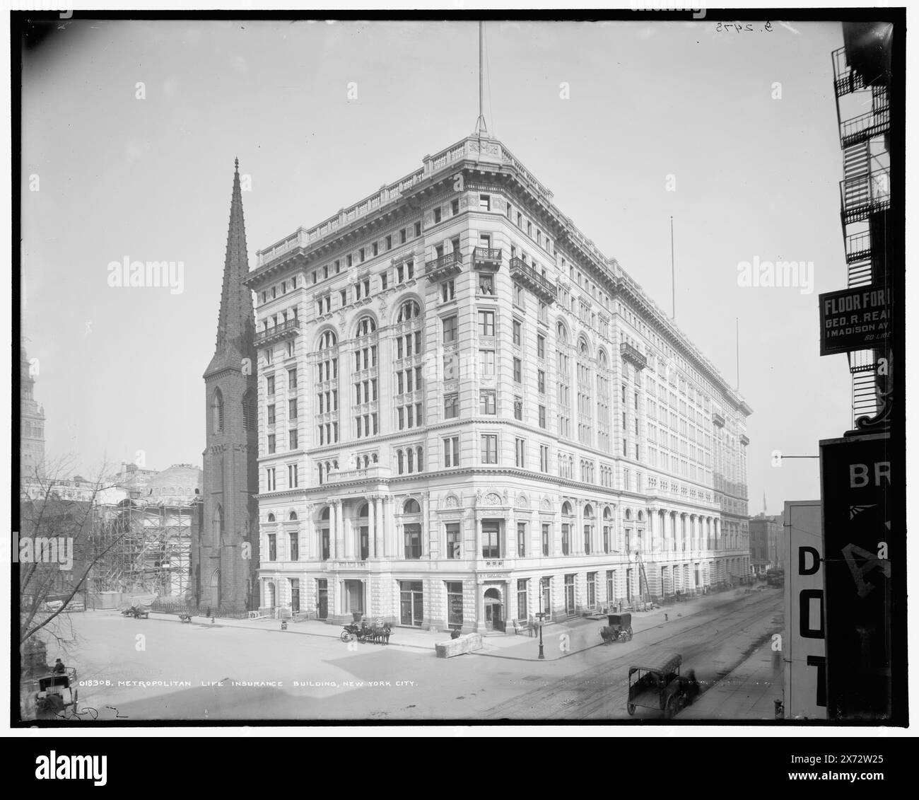 Metropolitan Life Insurance Building, New York City, "G 2478" su negativo., Detroit Publishing Co. N. 018308., Gift; State Historical Society of Colorado; 1949, Metropolitan Life Insurance Building (New York, N.Y.) , Office Buildings. , Assicurazione. , Stati Uniti, New York (Stato), New York. Foto Stock