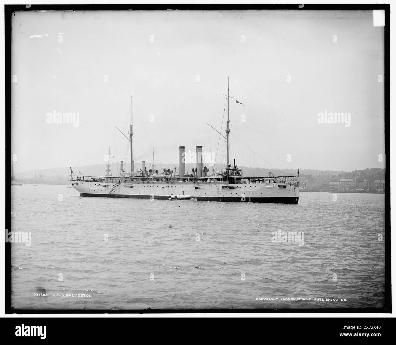 U.S.S. Galveston, '2623' su negative., Detroit Publishing Co. N. 021893., Gift; State Historical Society of Colorado; 1949, Galveston (Cruiser) , Cruisers (Warships), American. Foto Stock