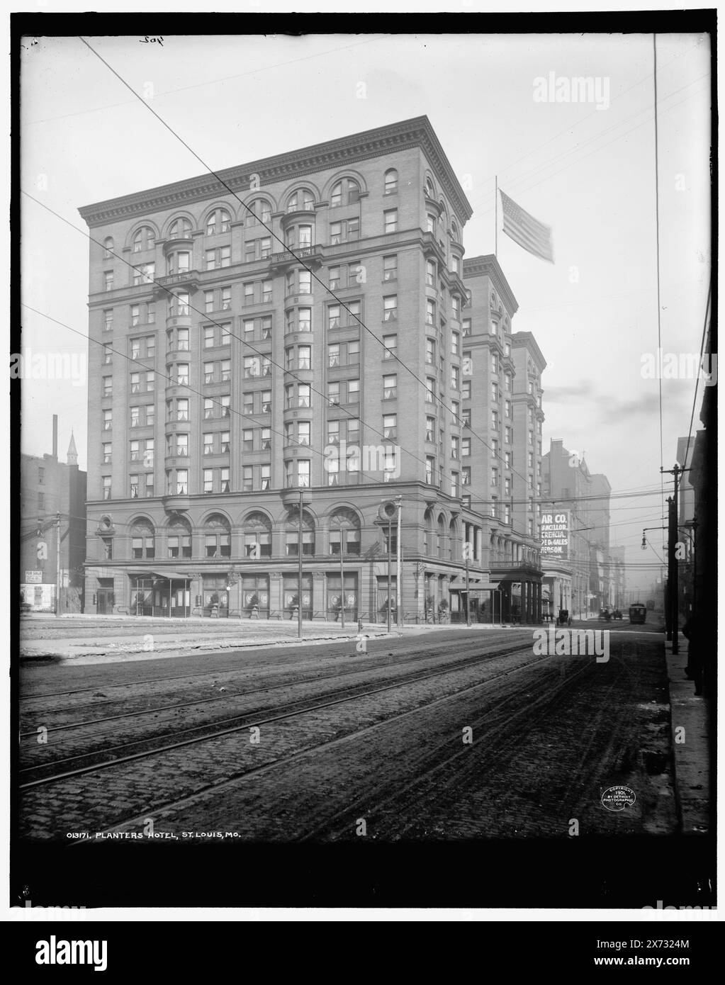 Planters Hotel, St. Louis, Mo., disponibile anche come stampa fotografica nel LOTTO 9134 con copia negativa LC-USZ62-57698 (pellicola b&n copia neg.)., '402' su negativo., Detroit Publishing Co. N. 013171., Gift; State Historical Society of Colorado; 1949, Alberghi. , Stati Uniti, Missouri, Saint Louis. Foto Stock