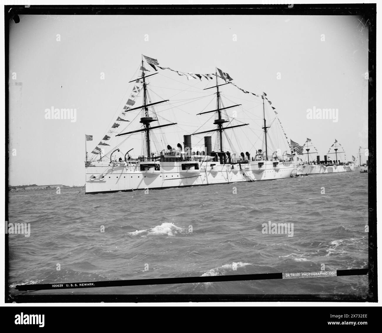 U.S.S. Newark, Attribution based on negative D4-20638., '230' on negative., Detroit Publishing Co. N. 020639., Gift; State Historical Society of Colorado; 1949, Newark (Cruiser) , Cruisers (Warships), American. Foto Stock