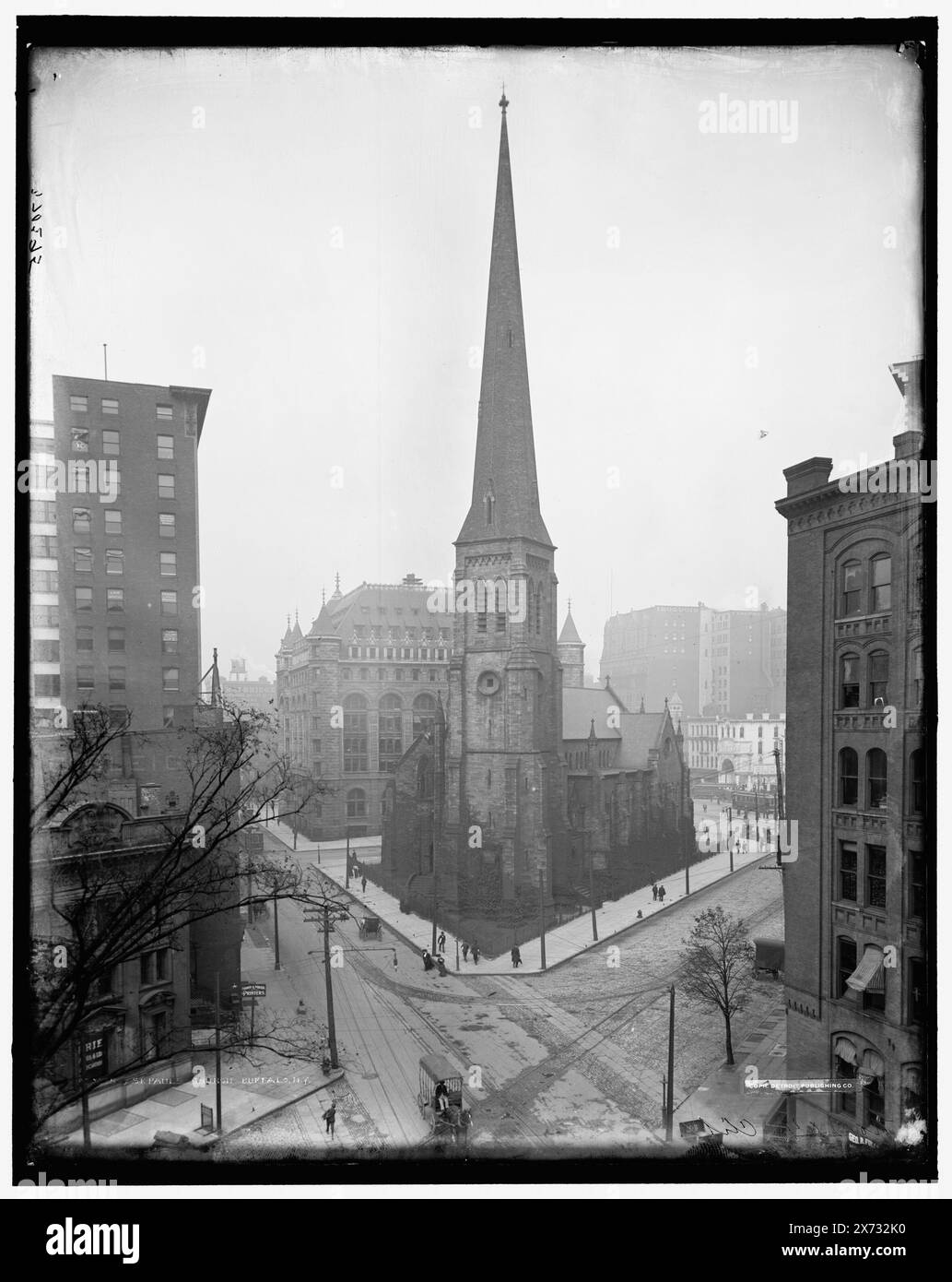 St. Paul's Church, Buffalo, N.Y., 'No. 204 Clif.' In negativo, Detroit Publishing Co. N. 070295., Gift; State Historical Society of Colorado; 1949, Cathedrals. , Stati Uniti, New York (Stato), Buffalo. Foto Stock