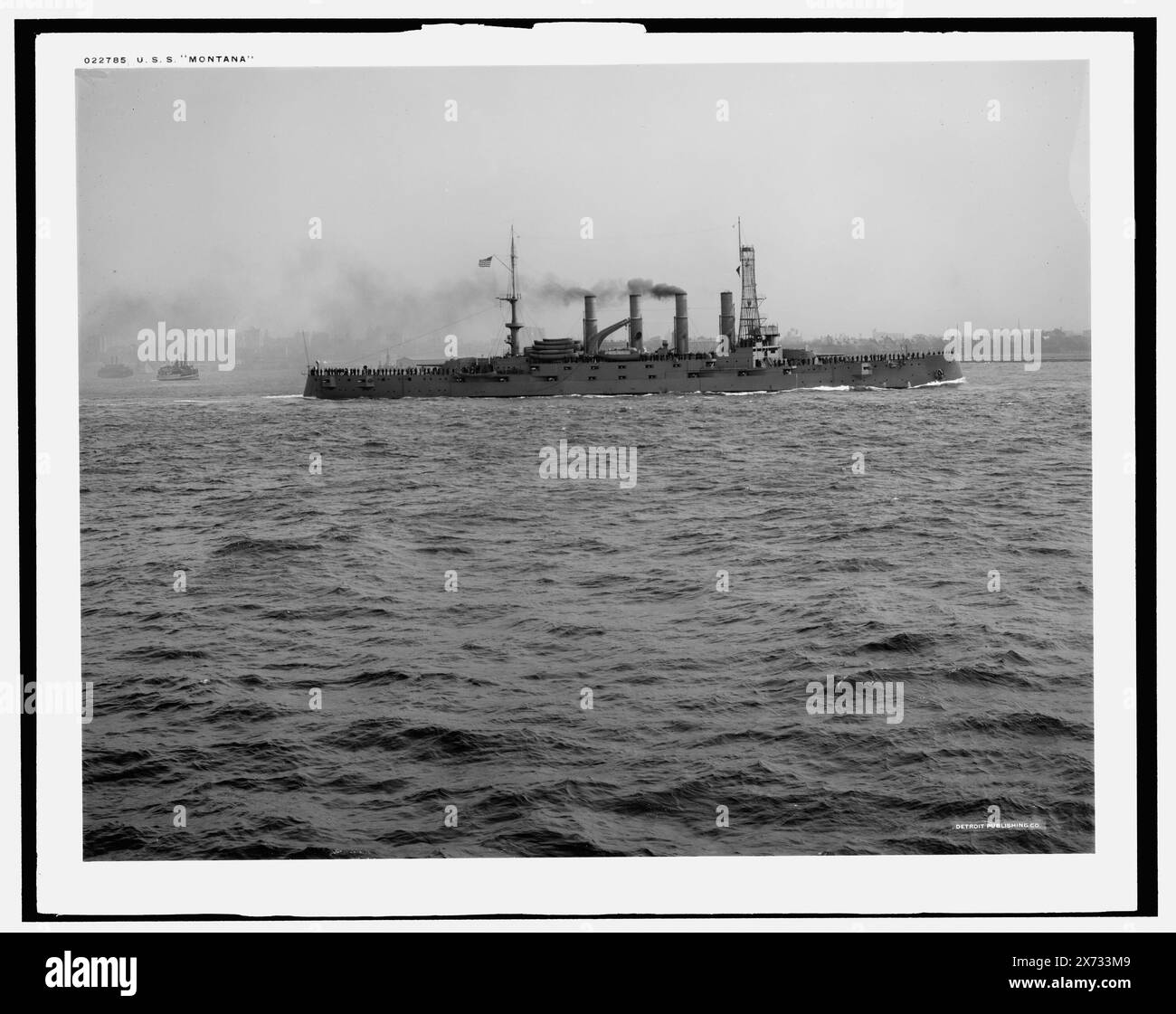 U.S.S. Montana, 'G 9310' su negative., Detroit Publishing Co. N. 022785., Gift; State Historical Society of Colorado; 1949, Montana (Cruiser) , Cruisers (Warships), American. Foto Stock