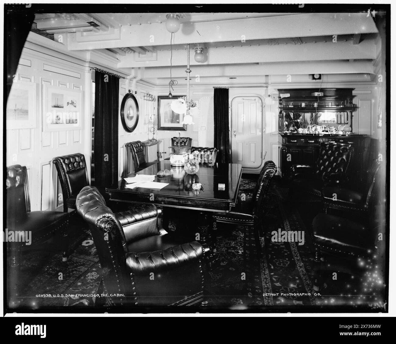 U.S.S. San Francisco, la cabina, 'Detroit Photographic Co.' su negative., Detroit Publishing Co. N.. 020938., Gift; State Historical Society of Colorado; 1949, San Francisco (Cruiser) , Cruisers (Warships), American. , Interni. Foto Stock