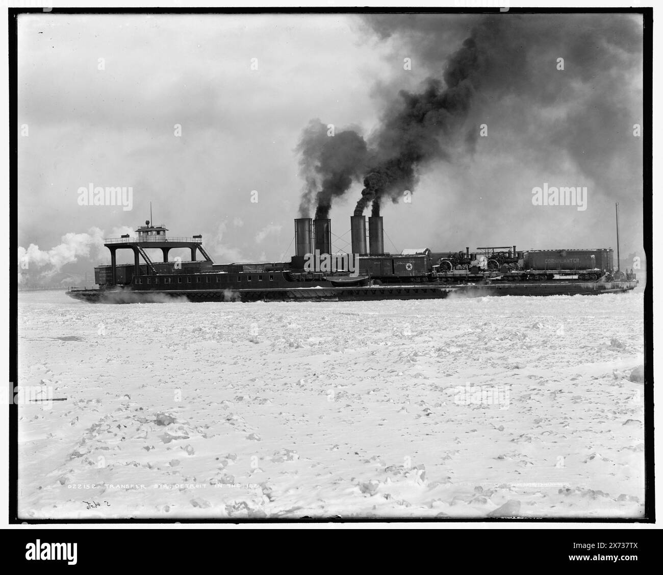 Trasferisci Str. Detroit nel ghiaccio, Detroit Publishing Co. N. 022152., Gift; State Historical Society of Colorado; 1949, Detroit (traghetto) , Ferries. , Ghiaccio. Foto Stock