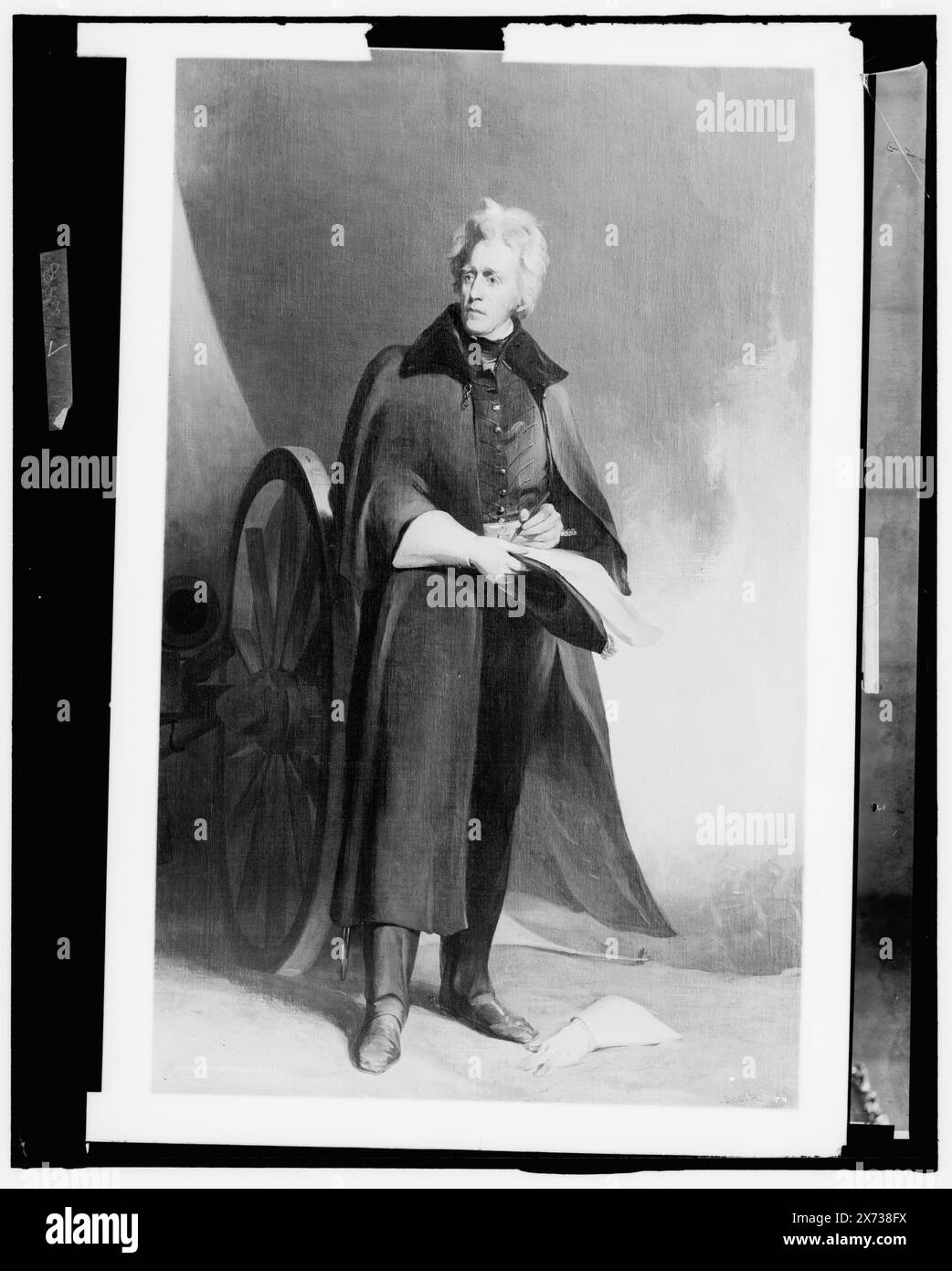Andrew Jackson, full-length portrait, Title and date based on Detroit, Thistle Publications (1912)., negative cracked upper left and taped to second sheet of glass., Photograph of a painting signed 'T.S., 1825.', 'Folio 7' on negative., No Detroit Publishing Co. No., Gift; State Historical Society of Colorado; 1949, Jackson, Andrew, 1767-1845. Foto Stock