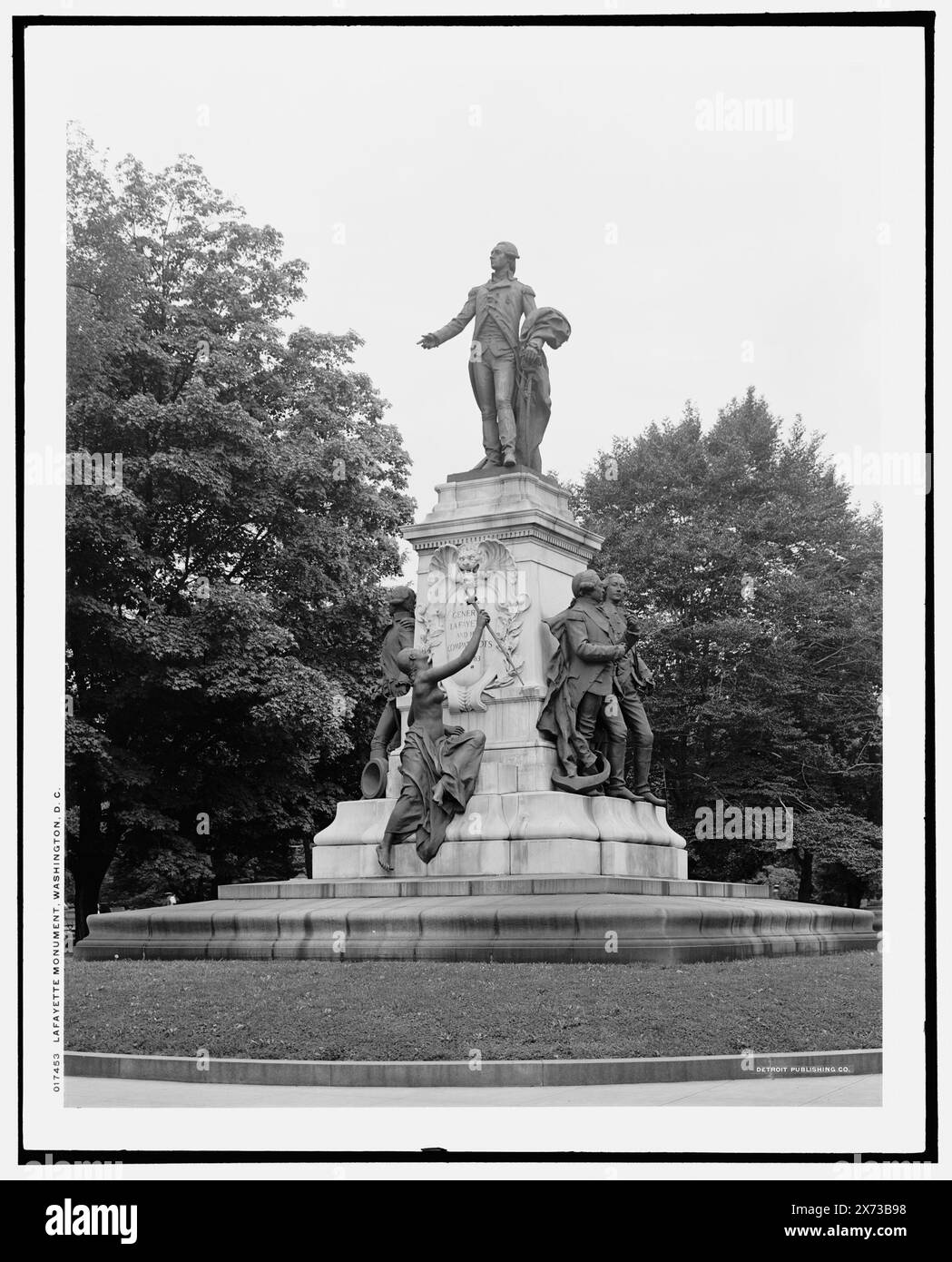 Lafayette Monument, Washington, D.C., Date based on Detroit, Catalogue P (1906)., 'G 1689' on negative., Detroit Publishing Co. N.. 017453., Gift; State Historical Society of Colorado; 1949, Lafayette, Marie Joseph Paul Yves Roch Gilbert du Motier, Marchese de, 1757-1834. , Scultura. , Monumenti e memoriali. , Stati Uniti, Distretto di Columbia, Washington (D.C.) Foto Stock
