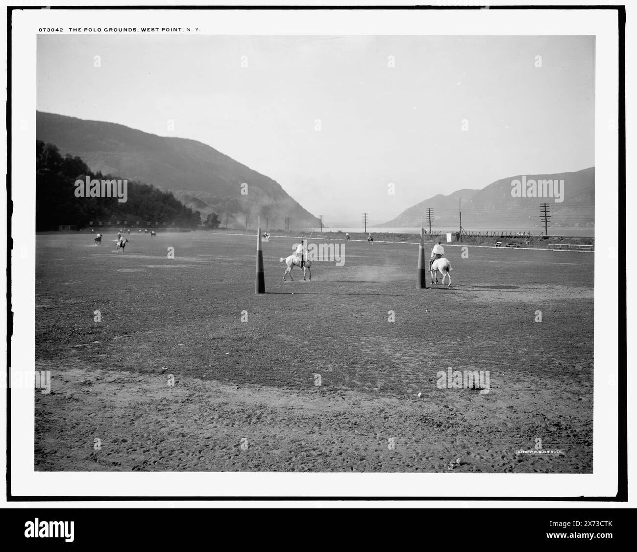 Polo Grounds, West Point, N.Y., The, Detroit Publishing Co. No 073042., Gift; State Historical Society of Colorado; 1949, Polo. , Stati Uniti, New York (Stato), West Point. Foto Stock