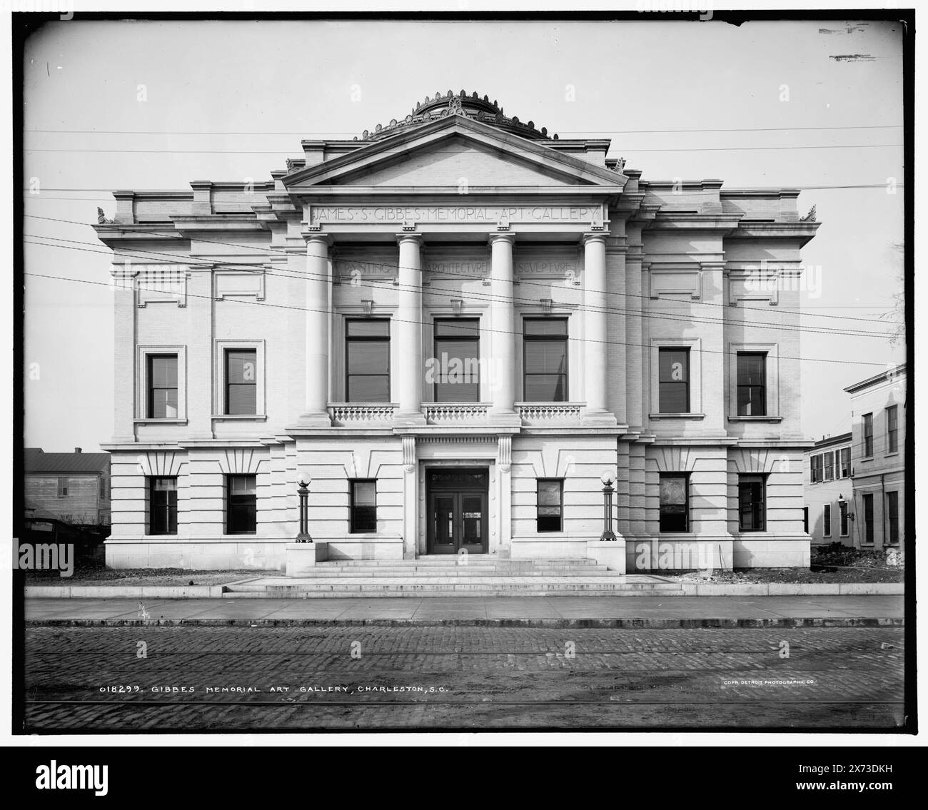 Gibbes Memorial Art Gallery, Charleston, S.C., Detroit Publishing Co. N. 018299., Gift; State Historical Society of Colorado; 1949, Gibbes Art Gallery, Buildings. , Gallerie e musei. , Stati Uniti, Carolina del Sud, Charleston. Foto Stock