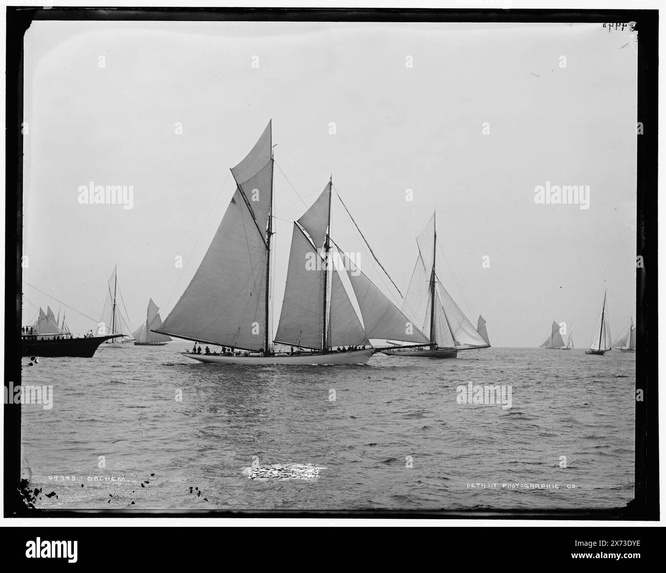 Sachem, Date from Detroit, Catalogue F (1899)., Detroit Publishing Co. N. 04948., Gift; State Historical Society of Colorado; 1949, Sachem (Schooner) , Yachts. Foto Stock