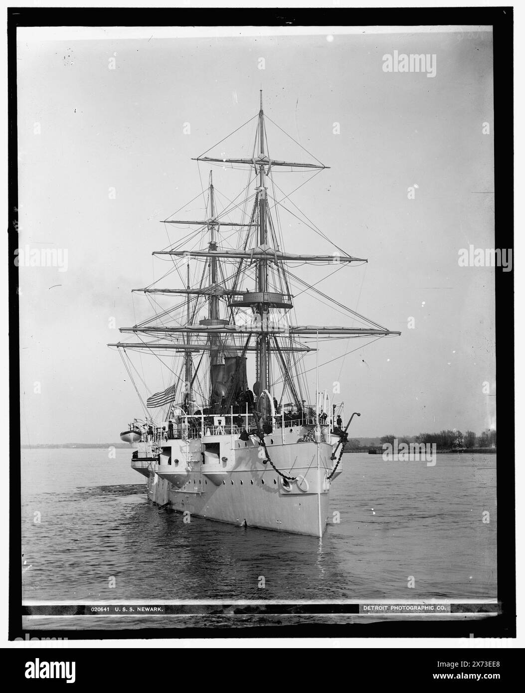 U.S.S. Newark, 'Copyright 1891, Hart, N.Y.' su negative., Detroit Publishing Co. N. 020641., Gift; State Historical Society of Colorado; 1949, Newark (Cruiser) , Cruisers (Warships), American. Foto Stock