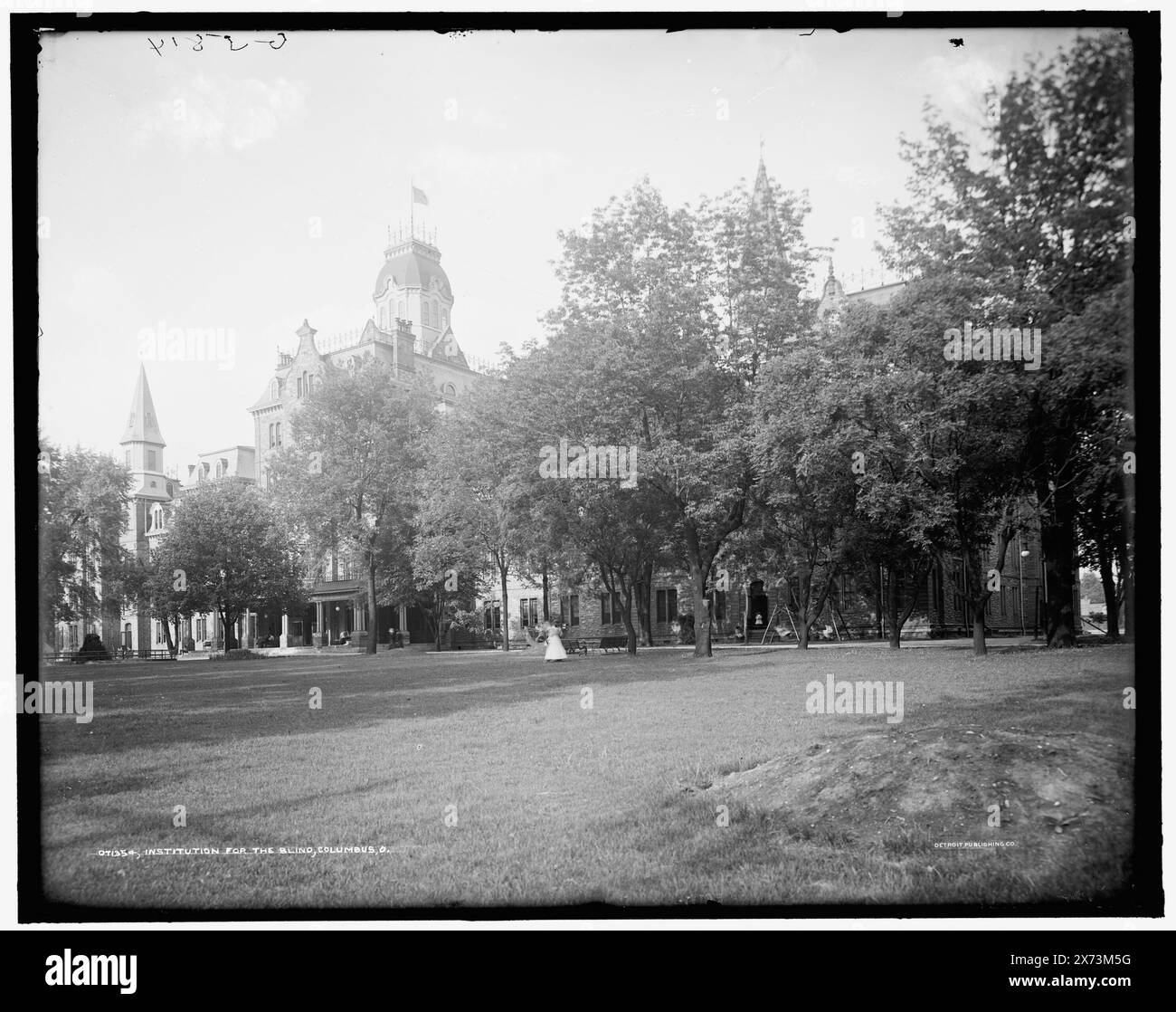 Institution for the Blind, Columbus, Ohio, "G 5814" su negative., Detroit Publishing Co. N. 071354., Gift; State Historical Society of Colorado; 1949, Blind Persons. , Assistenza istituzionale. , Persone disabili, salute e benessere. , Stati Uniti, Ohio, Cincinnati. Foto Stock