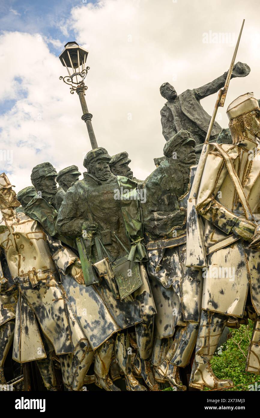 Il memoriale di Béla Kun al Memento Park, Budapest, Ungheria Foto Stock