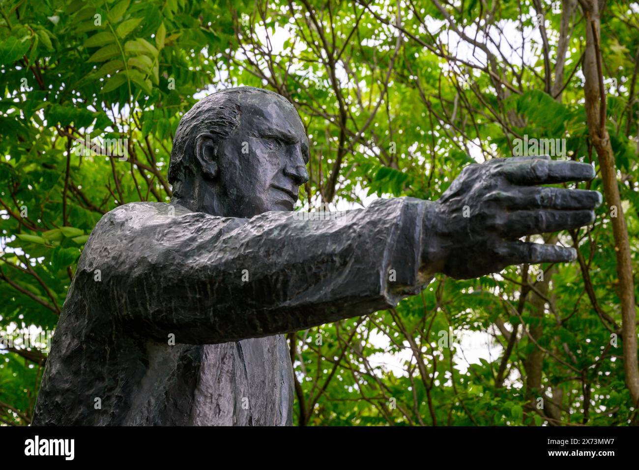 La statua di Ferenc Münnich al Parco Memento, Budapest, Ungheria Foto Stock