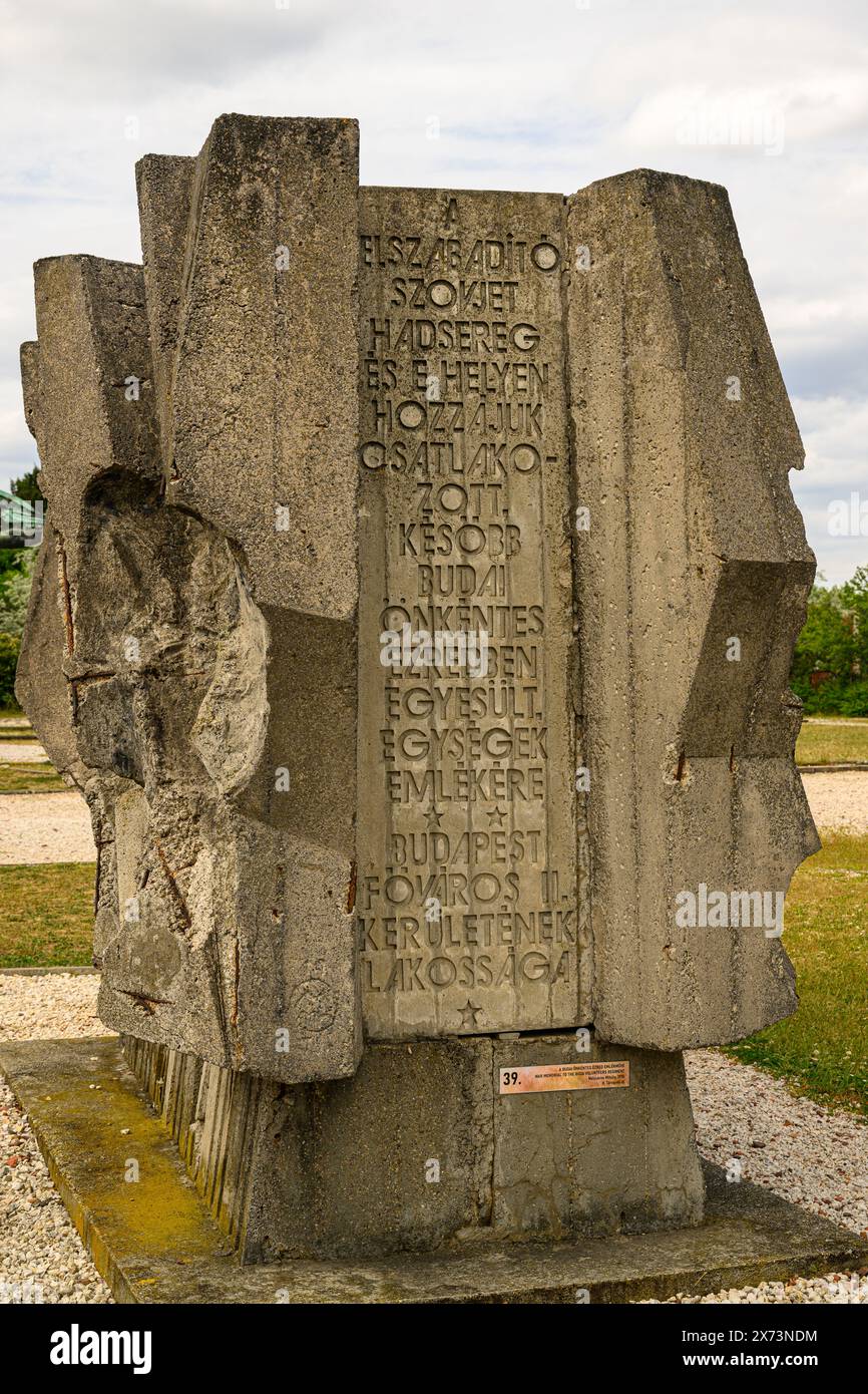Il Memoriale del Reggimento volontari di Buda al Parco Memento, Budapest, Ungheria Foto Stock