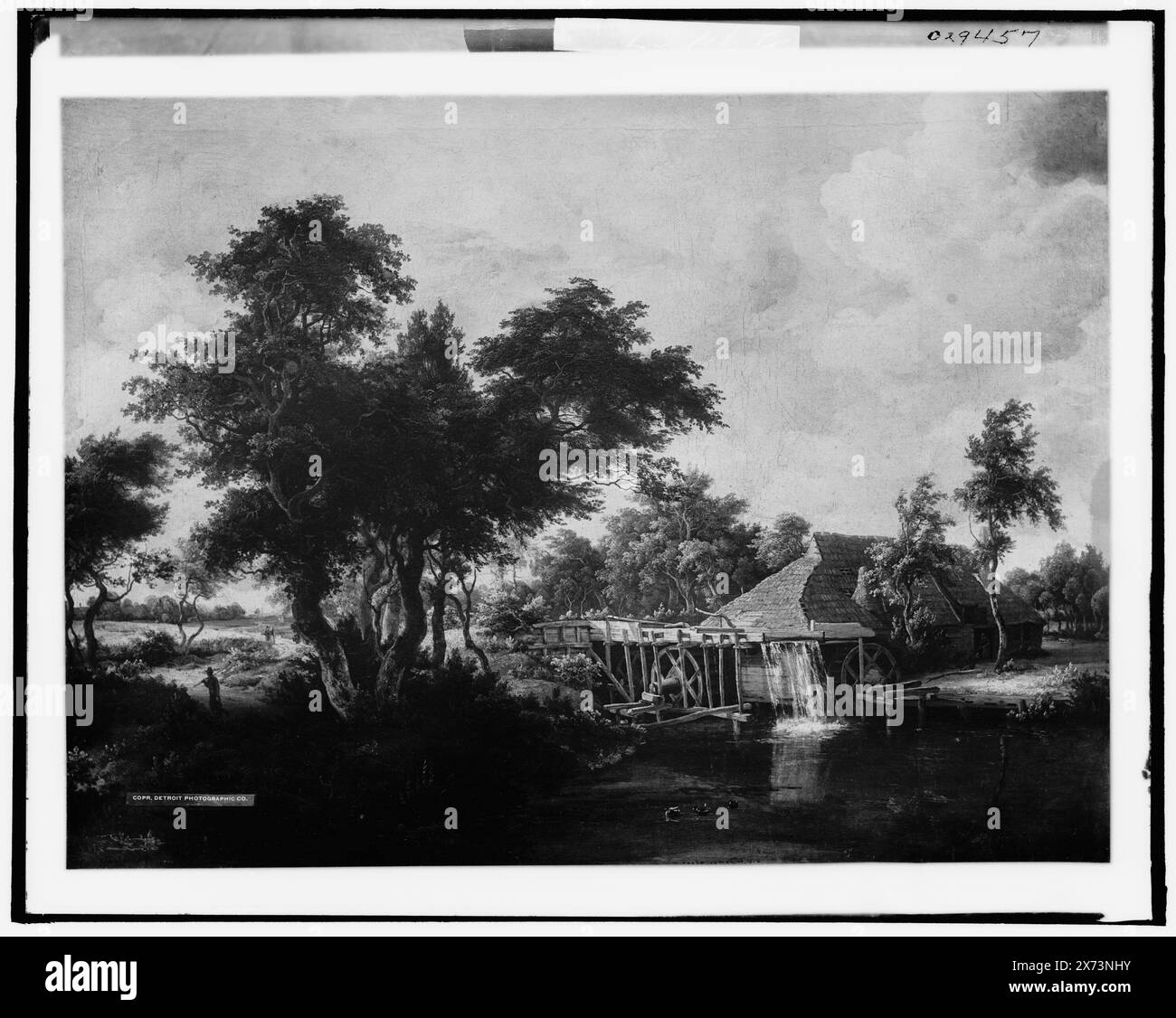 The Old Watermill, Title from Detroit, Thistle Publications (1912)., videodisc image laterally reverse., Photograph of a painting., '09886' on negative., Detroit Publishing Co. N. 029457., Gift; State Historical Society of Colorado; 1949, mulini ad acqua. Foto Stock