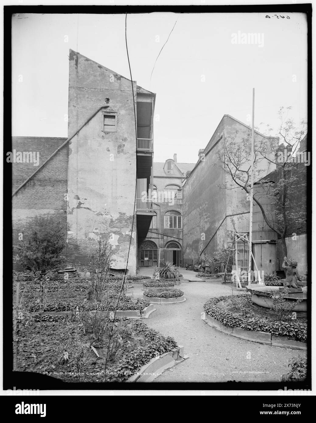 Vecchio cortile francese, New Orleans, la., negativo leggermente rotto, in basso a sinistra. '645-G' su negative., Detroit Publishing Co. n. 016339., Gift; State Historical Society of Colorado; 1949, Gardens. , Cortili. , Stati Uniti, Louisiana, New Orleans. Foto Stock