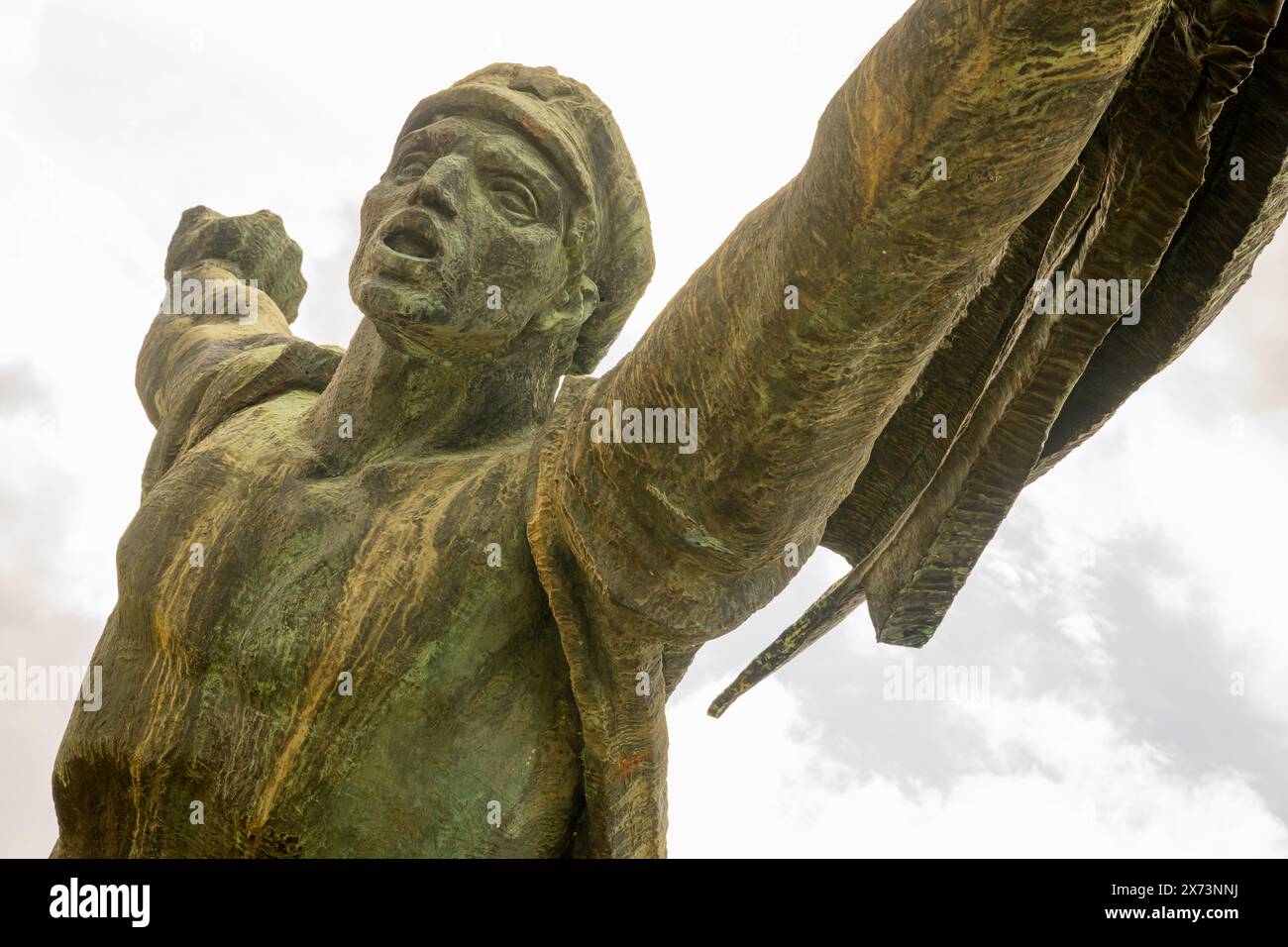 Monumento della Repubblica dei Consigli, (marinaio di carica) al Parco Memento, Budapest, Ungheria Foto Stock
