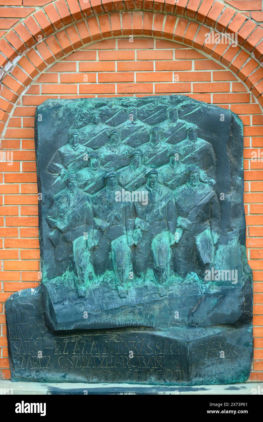 Mostra del Monumento della Milizia dei lavoratori al Parco Memento, Budapest, Ungheria Foto Stock