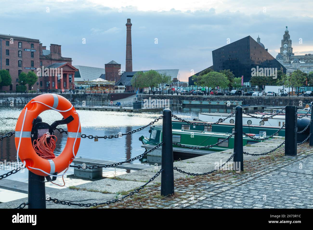 Serata al Salthouse Dock di Liverpool. Foto Stock