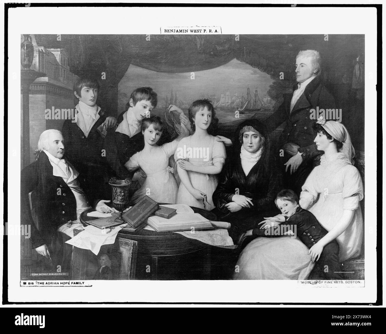 The Adrian Hope Family, Date based on Detroit, Thistle Publications (1912)., Photograph of a painting at Museum of fine Arts, Boston., Detroit Publishing Co. N.. M 515., Gift; State Historical Society of Colorado; 1949, famiglie. Foto Stock