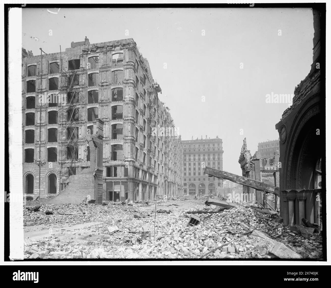 Palace Hotel, New Montgomery St., San Francisco, Cal., '3171' in negativo., Detroit Publishing Co. n. 019205., Gift; State Historical Society of Colorado; 1949, Earthquakes. , Hotel. , Stati Uniti, California, San Francisco. Foto Stock