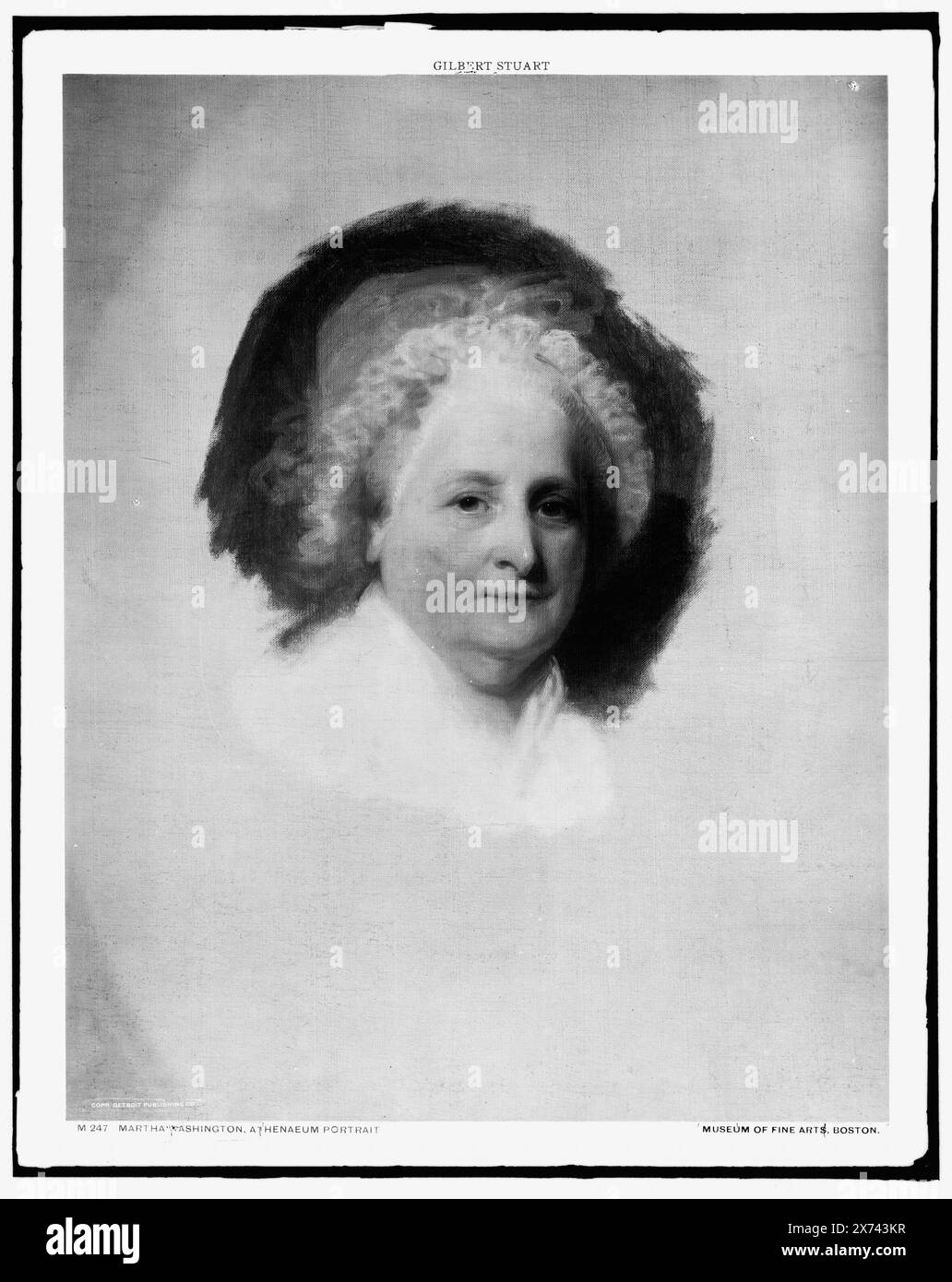 Martha Washington, Athenaeum portrait, Date based on Detroit, Thistle Publications (1912)., Photograph of painting at Museum of fine Arts, Boston., Detroit Publishing Co. N. M 247., Gift; State Historical Society of Colorado; 1949, Washington, Martha, 1731-1802. Foto Stock