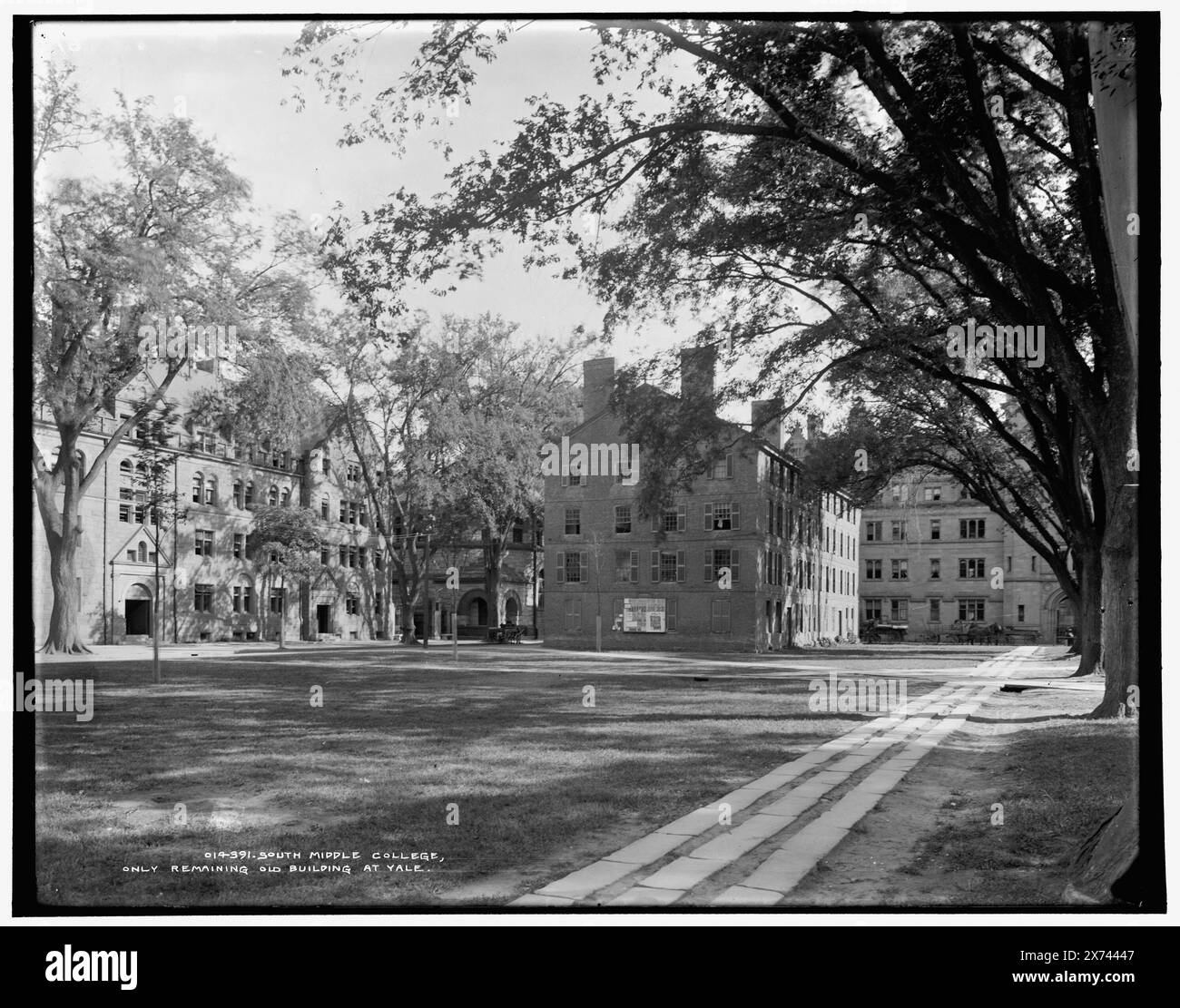 South Middle College, rimasto solo vecchio edificio a Yale, Data basata su Detroit, Catalogo J supplemento (1901-1906)., '61' su negativo., Detroit Publishing Co. N.. 014391., Gift; State Historical Society of Colorado; 1949, Yale University. , Università e college. , Strutture educative. , Stati Uniti, Connecticut, New Haven. Foto Stock