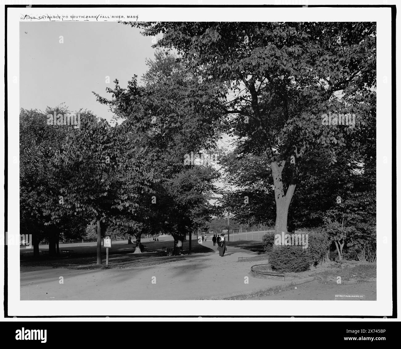 Ingresso a South Park, Fall River, Mass., Detroit Publishing Co. N. 073448., Gift; State Historical Society of Colorado; 1949, Parks. , Stati Uniti, Massachusetts, Fall River. Foto Stock