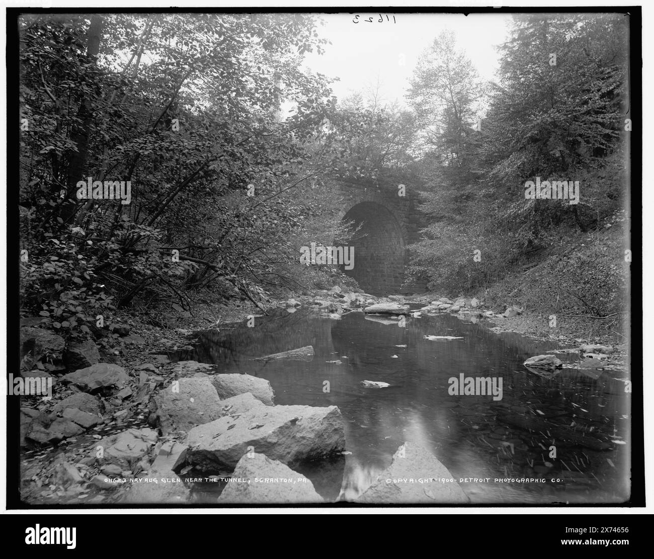Nay Aug Glen vicino al tunnel, Scranton, Pa., Detroit Publishing Co. N. 011623., Gift; State Historical Society of Colorado; 1949, Rivers. , Canyons. , Stati Uniti, Pennsylvania, Scranton. , Stati Uniti, Pennsylvania, Roaring Brook. Foto Stock