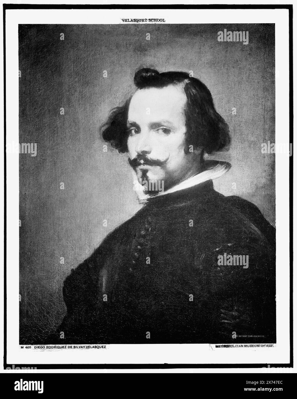 Diego Rodriguez de Silva Velasquez, ritratto testa e spalle, titolo ideato da catalogatore., elencato a Detroit, Thistle Publications (1912) sotto "Velasquez School" come "ritratto di Velasquez.", Fotografia di pittura al Metropolitan Museum of Art., "029240" in negativo., Detroit Publishing Co. N. M 469., Gift; State Historical Society of Colorado; 1949, Velázquez, Diego, 1599-1660. Foto Stock