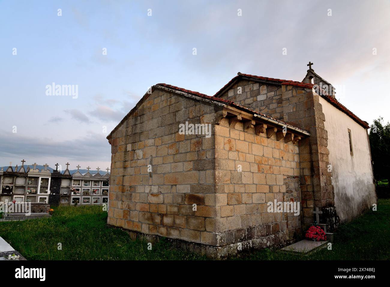 Chiesa di Santo Estebo di Espasantes, Panton, Lugo, Spagna Foto Stock