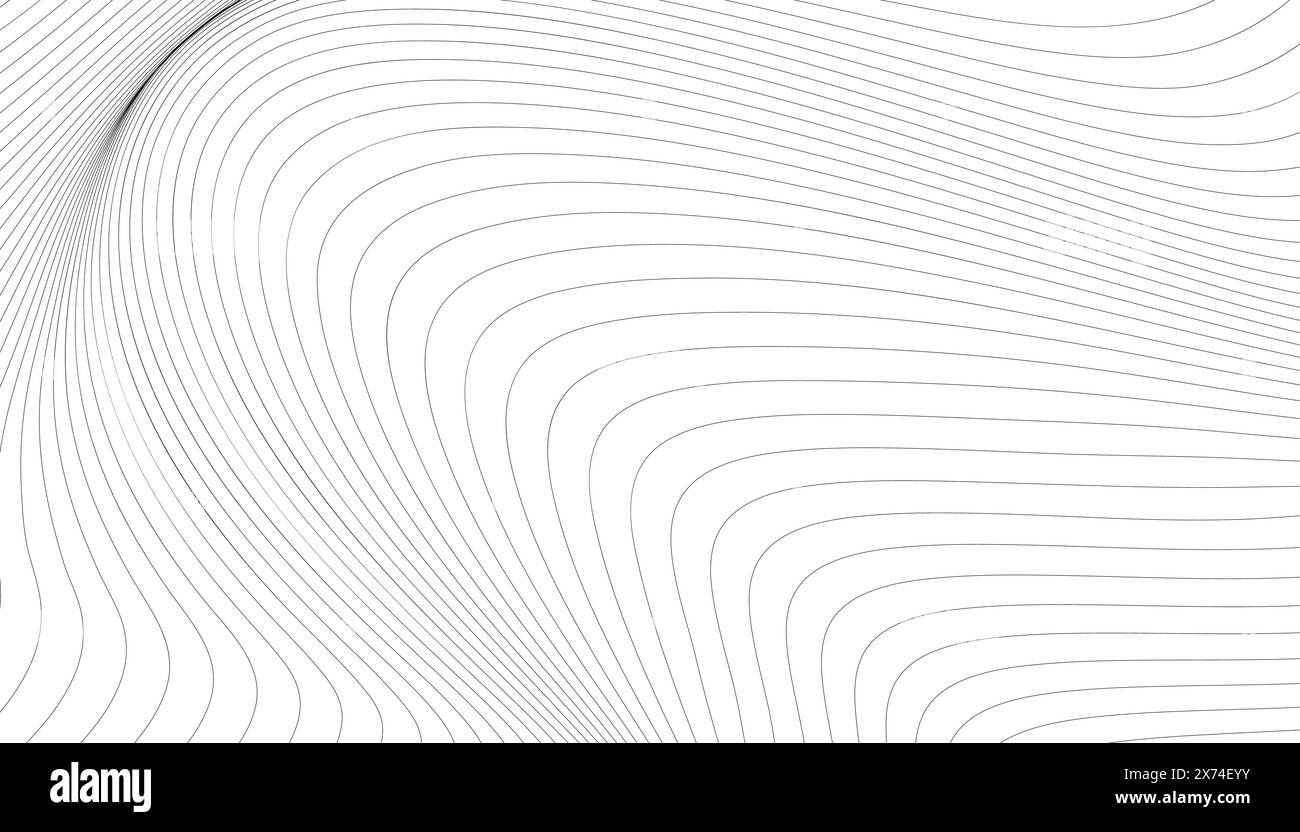 Illustrazione vettoriale del motivo di linee nere su sfondo bianco Illustrazione Vettoriale