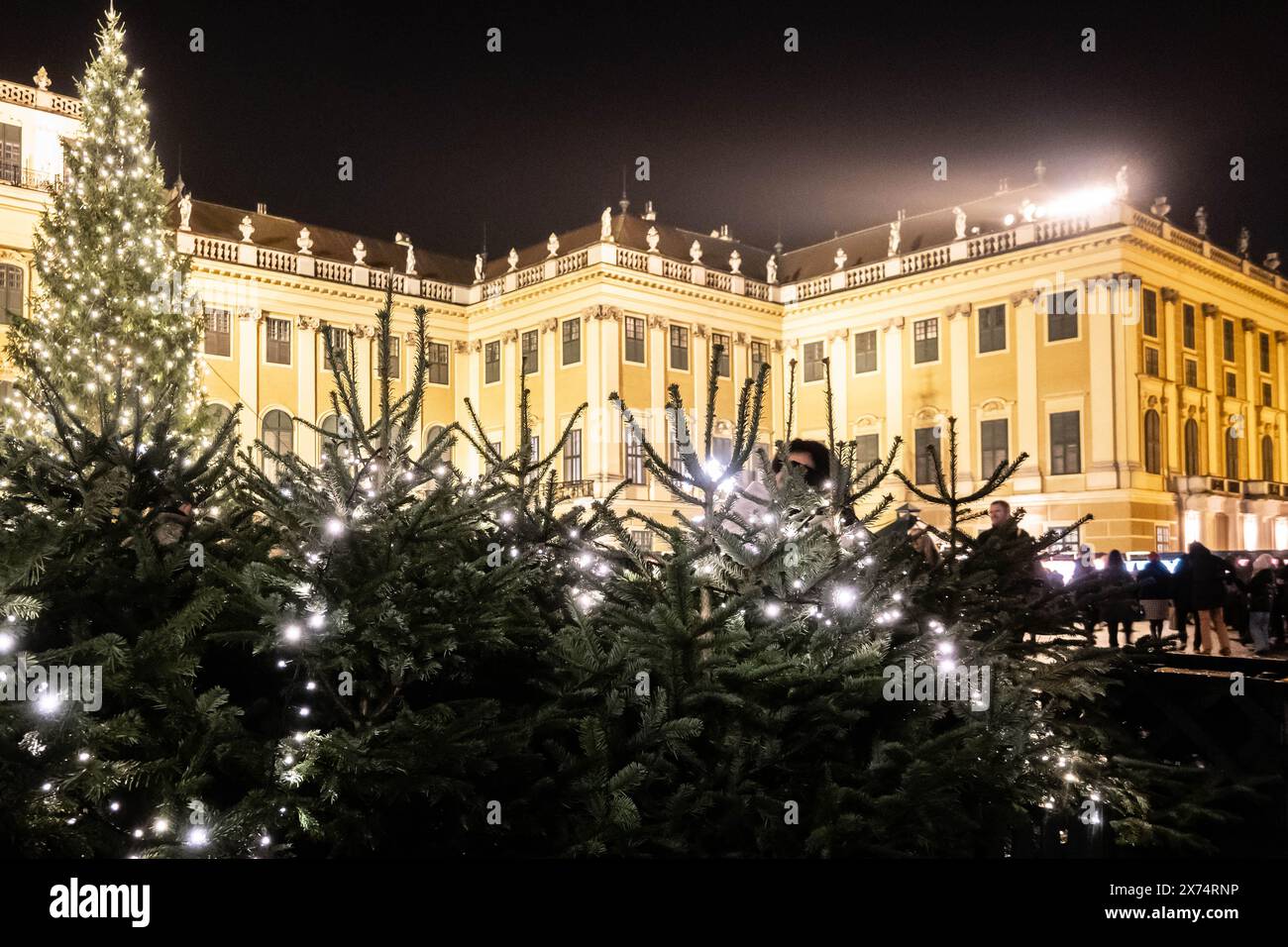 VIENNA, AUSTRIA - 19 novembre 2023: Mercatino di Natale di Schönbrunn (Weihnachtsmarkt) a Vienna, Austria Foto Stock