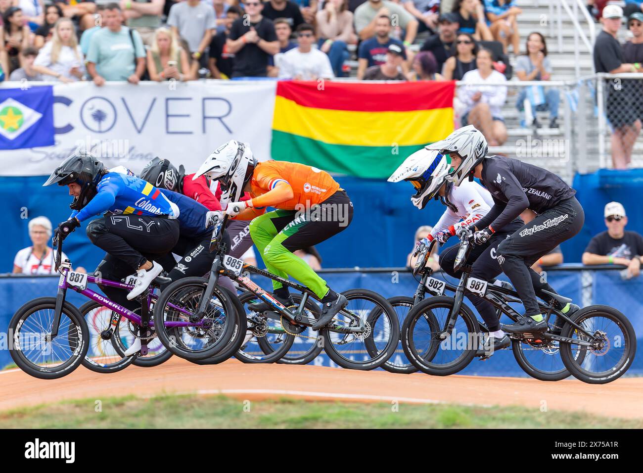 Rock Hill, Stati Uniti. 17 maggio 2024. ROCK HILL, USA - 17 MAGGIO: Jesse de Veer dei Paesi Bassi durante i Campionati del mondo di BMX Racing 2024 al Rock Hill BMX Supercross Track il 17 maggio 2024 a Rock Hill, USA. (Foto di Nico van Dartel/Agenzia BSR) credito: Agenzia BSR/Alamy Live News Foto Stock