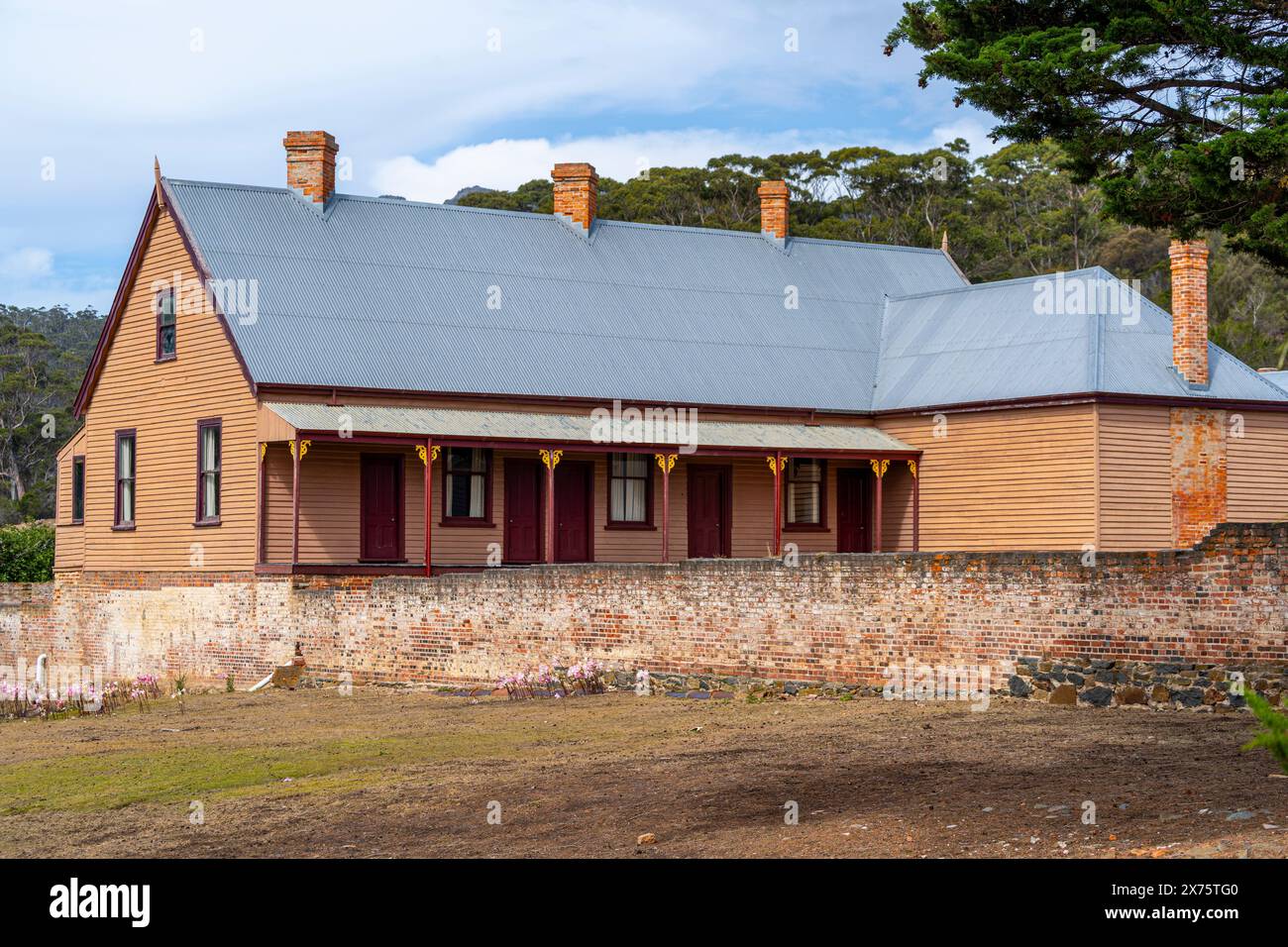 Esterno delle sale da pranzo Coffee Palace, Darlington, Maria Island, Tasmania Foto Stock