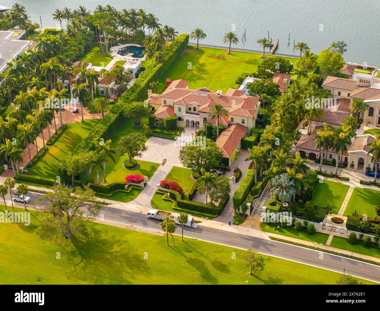 Miami Beach, Florida, Stati Uniti - 17 maggio 2024: Casa di Jeffrey Soffer Miami Beach Indian Creek Foto Stock