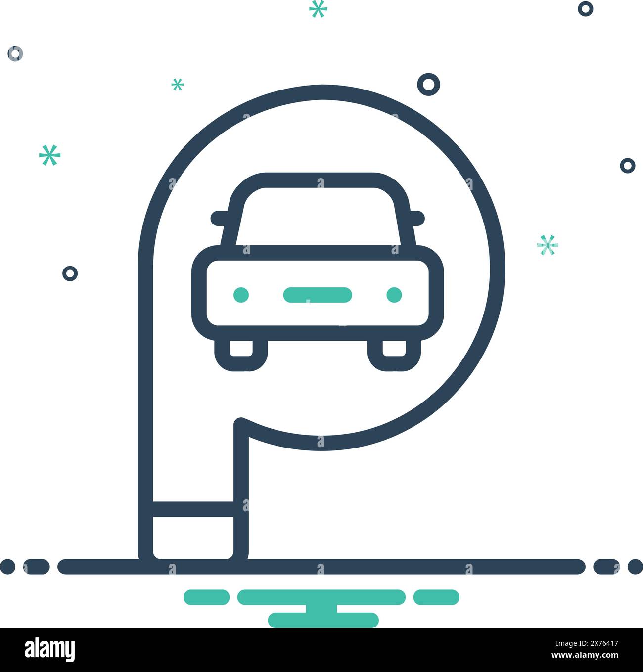 Icona per il cartello del parcheggio, segnaletica stradale Illustrazione Vettoriale