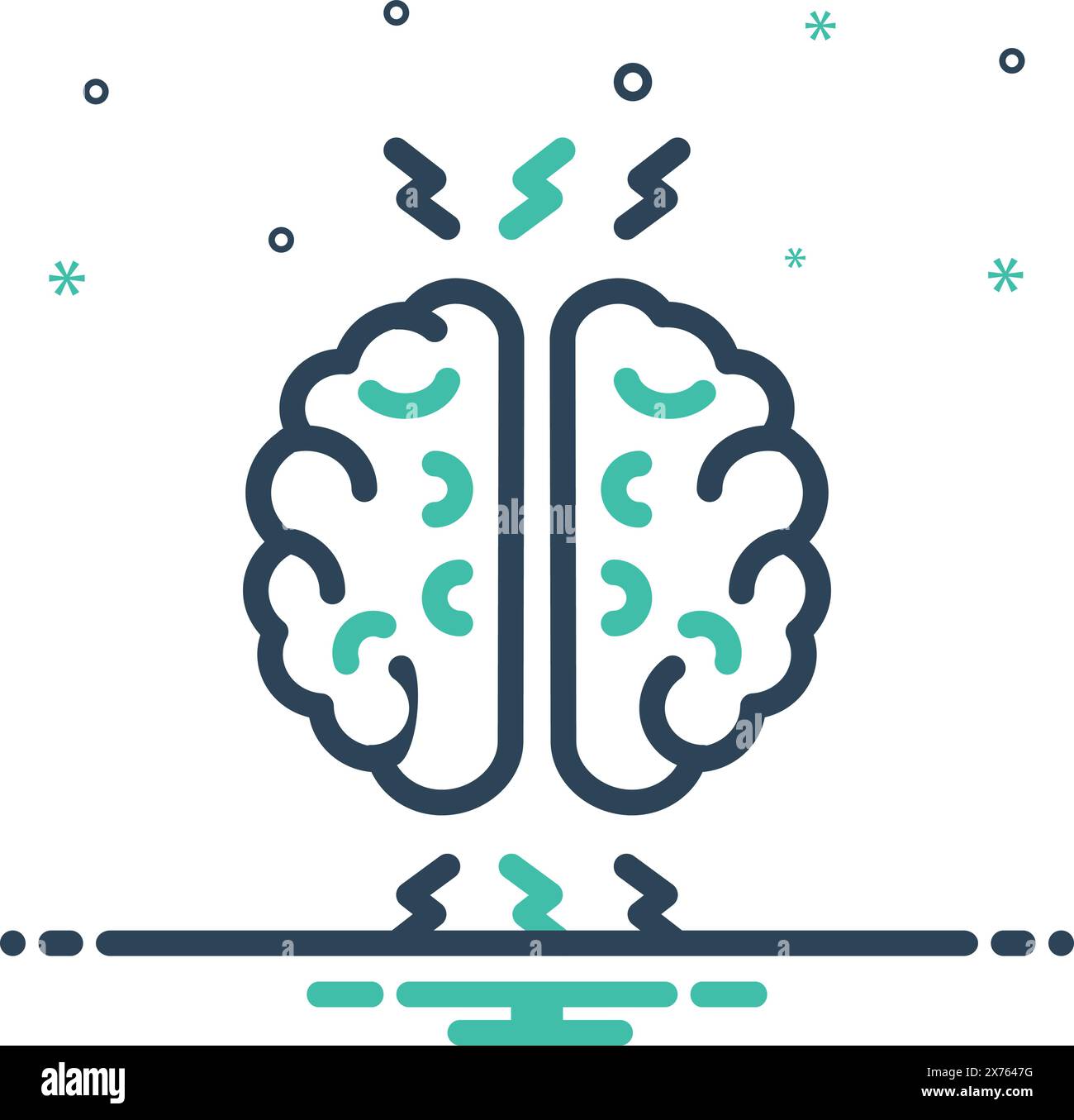 Icona per ptsd, disturbo da stress post traumatico Illustrazione Vettoriale