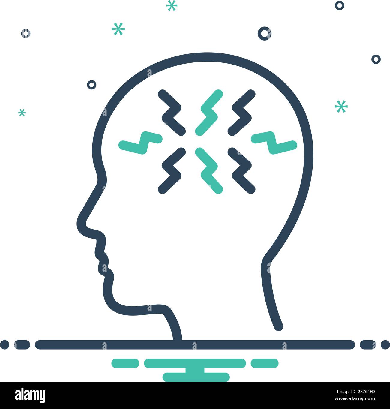 Icona per ptsd, disturbo da stress post traumatico Illustrazione Vettoriale