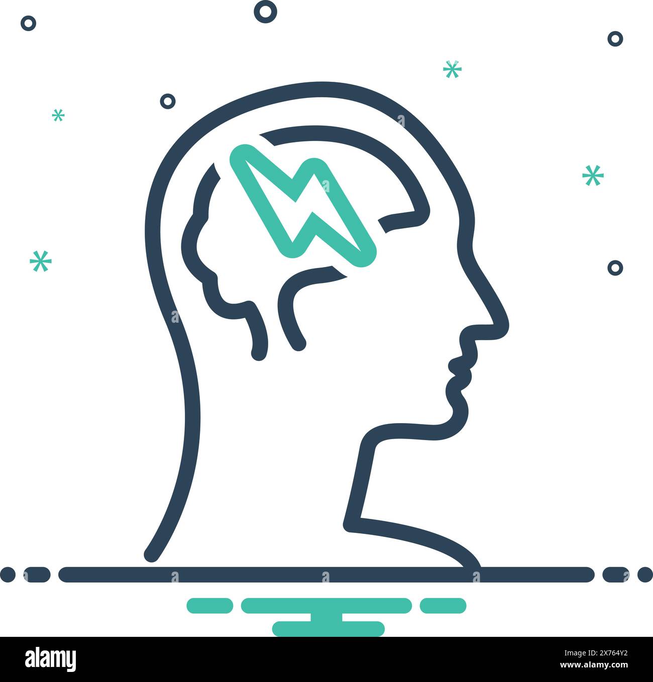 Icona per la tempesta cerebrale, concetto Illustrazione Vettoriale