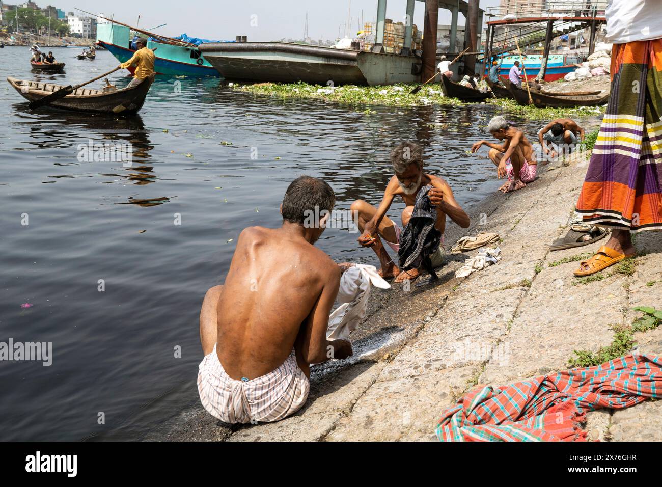 Inquinamento del fiume Foto Stock