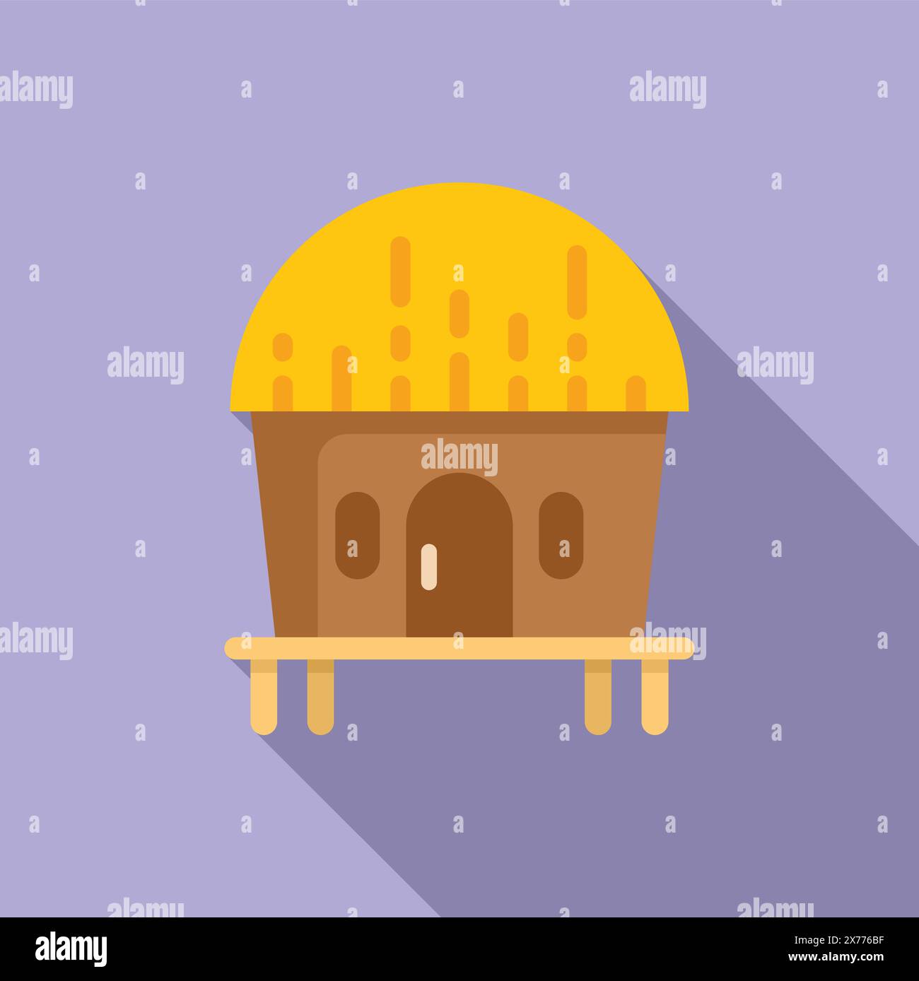 Illustrazione stravagante e colorata della casa dei cupcake dei cartoni animati con un design divertente e fantasioso, perfetta per libri di fiaba per bambini e opere d'arte a tema dolciario Illustrazione Vettoriale