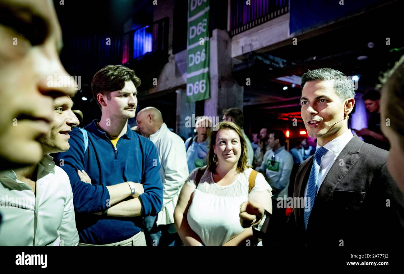 ROTTERDAM - il leader del partito Rob Jetten durante il calcio d'inizio della campagna nazionale del D66 per le elezioni europee. ANP ROBIN UTRECHT netherlands Out - belgio Out crediti: ANP/Alamy Live News Foto Stock