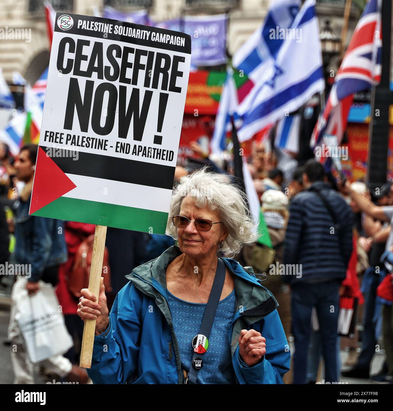 Londra, Regno Unito. 18 maggio 2024. Dimostrazione nazionale: NAKBA 76 marzo, Londra, Regno Unito. Crediti: Nidpor/Alamy Live News Foto Stock