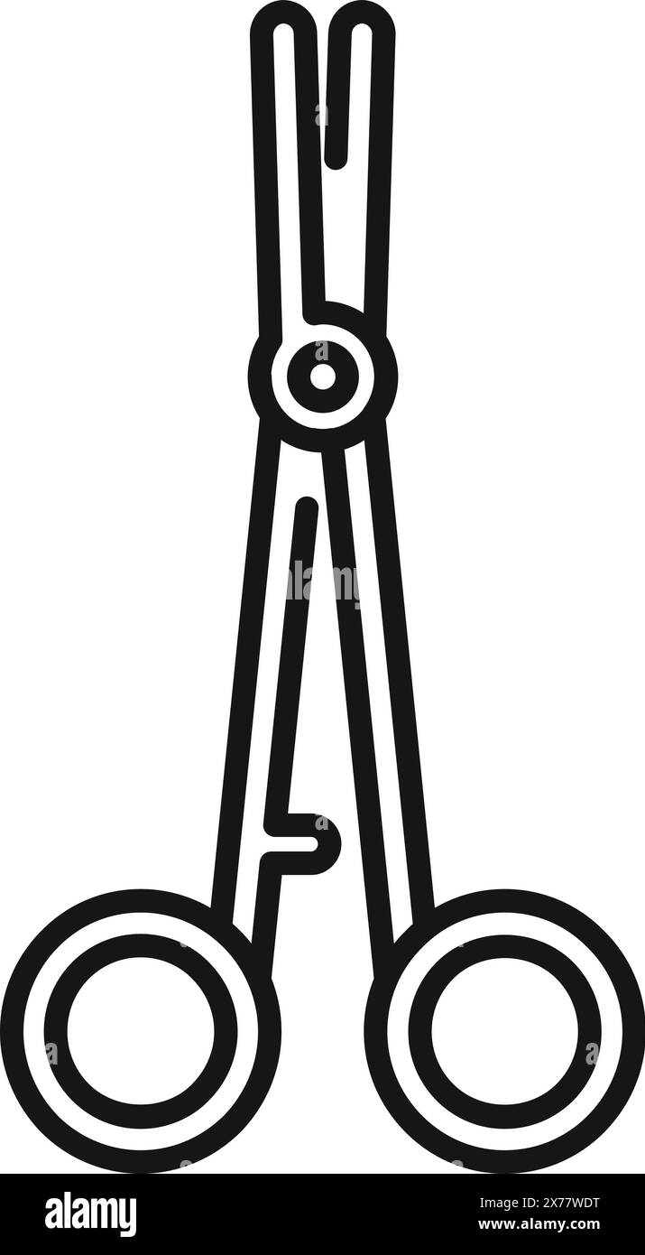 Una linea di forbici pulita e minimalista, adatta a vari progetti di design Illustrazione Vettoriale