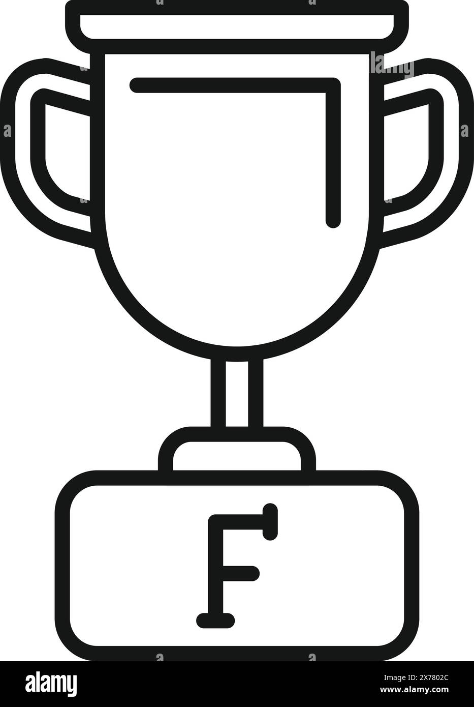 Illustrazione vettoriale con design piatto dell'icona del trofeo del primo posto. Simboleggiando la vittoria. Risultato. E leadership. Perfetto per eventi sportivi e competizioni. Con un profilo monocromatico. Grafica semplice Illustrazione Vettoriale