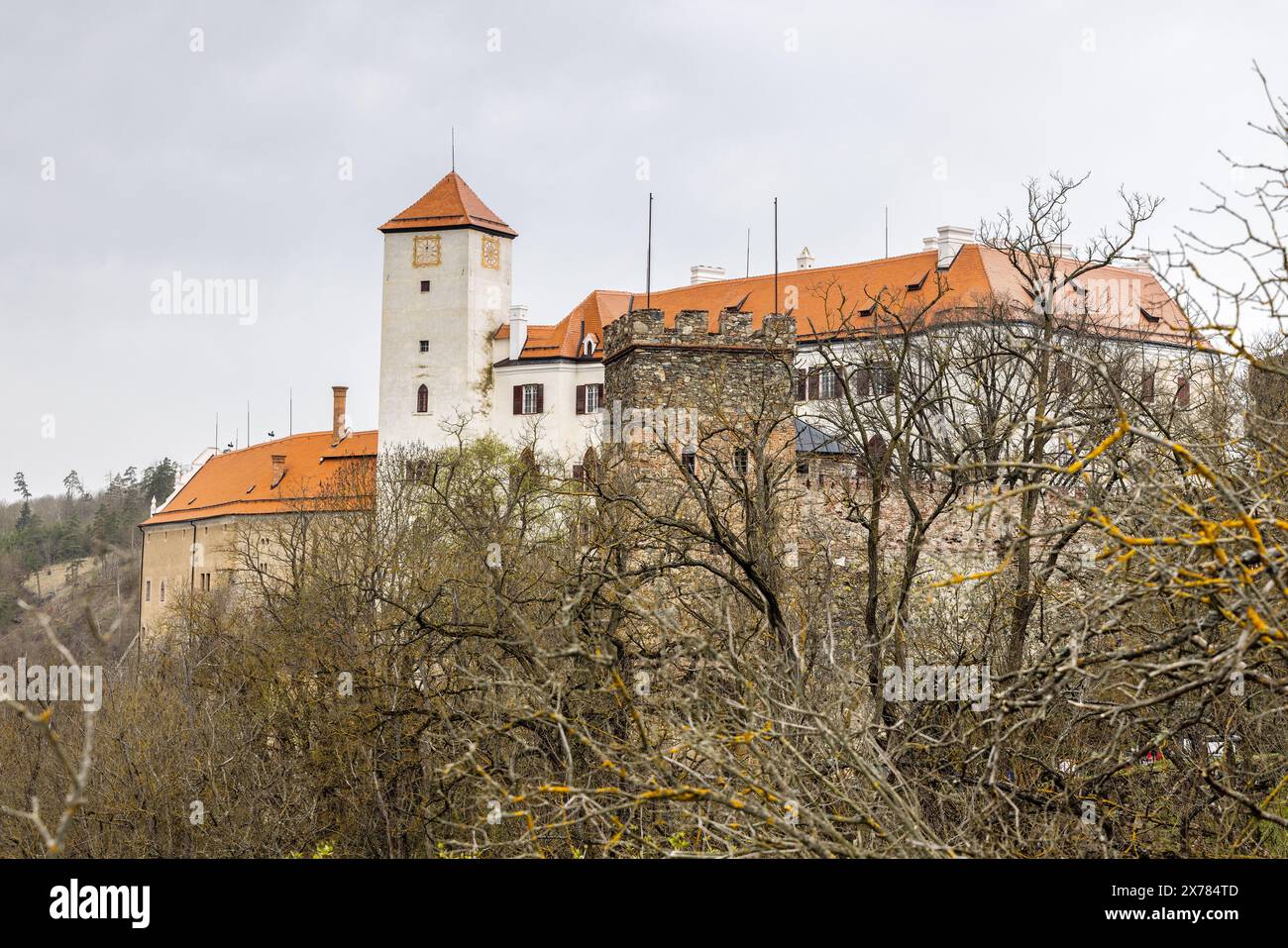 Castello di Bitov nella regione di Znojmo in Moravia meridionale, Repubblica Ceca, Europa. Foto Stock