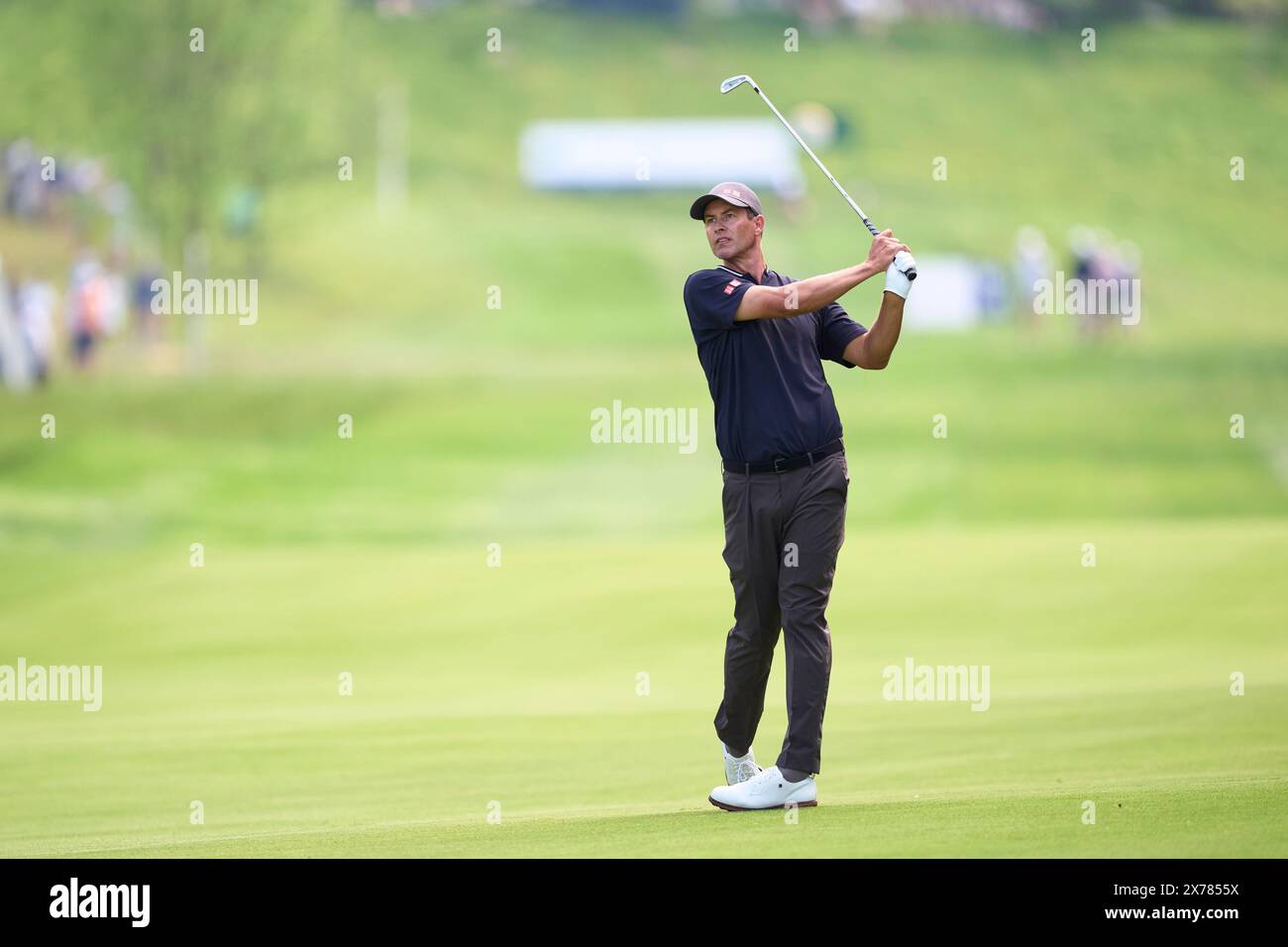 Adam Scott dell'Australia in azione durante la prima giornata del campionato PGA 2024 al Valhalla Golf Club il 16 maggio 2024 a Louisville, Kentucky. Foto Stock