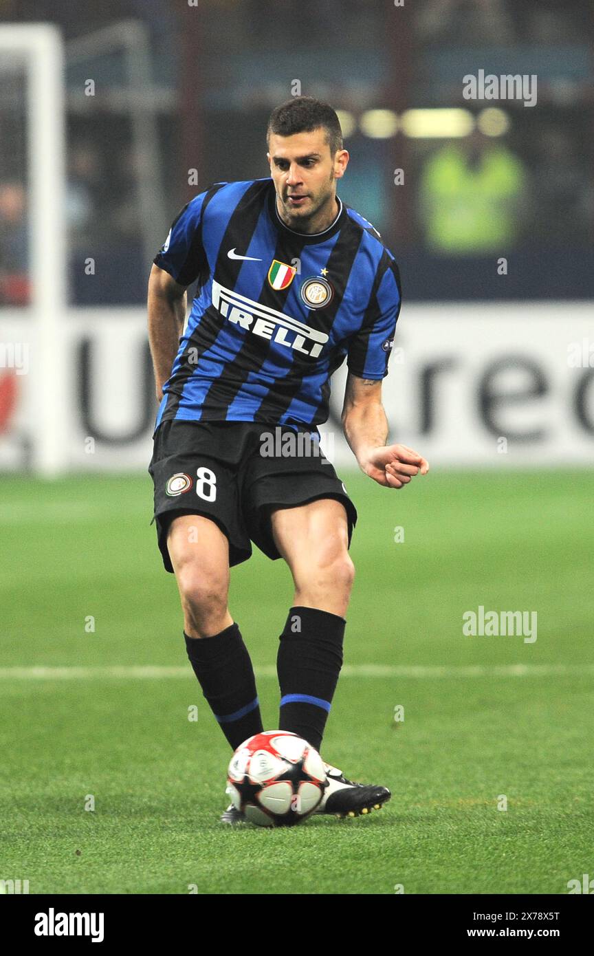 Milano Italia 24/02/2010: Thiago Motta, giocatore dell'Inter, durante la partita FC Inter-FC Chelsea Foto Stock