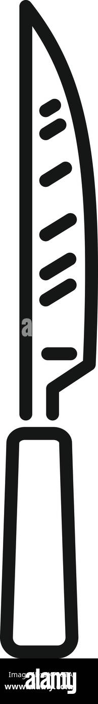 La linea bianca e nera del coltello di uno chef, ideale per la grafica culinaria Illustrazione Vettoriale